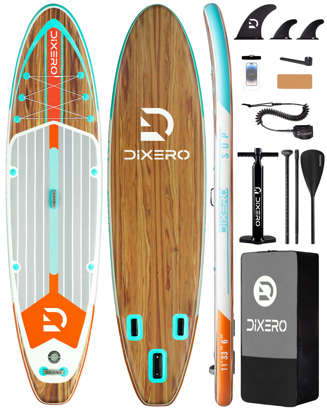 Dixero 11'x33" Inflatable Stand Up Paddle Board – Stable Anti-Slip SUP with Accessories