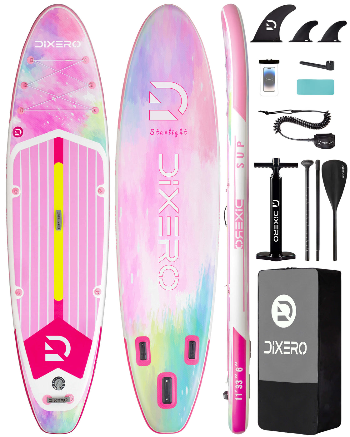 Dixero 11'x33" Inflatable Stand Up Paddle Board – Stable Anti-Slip SUP with Accessories