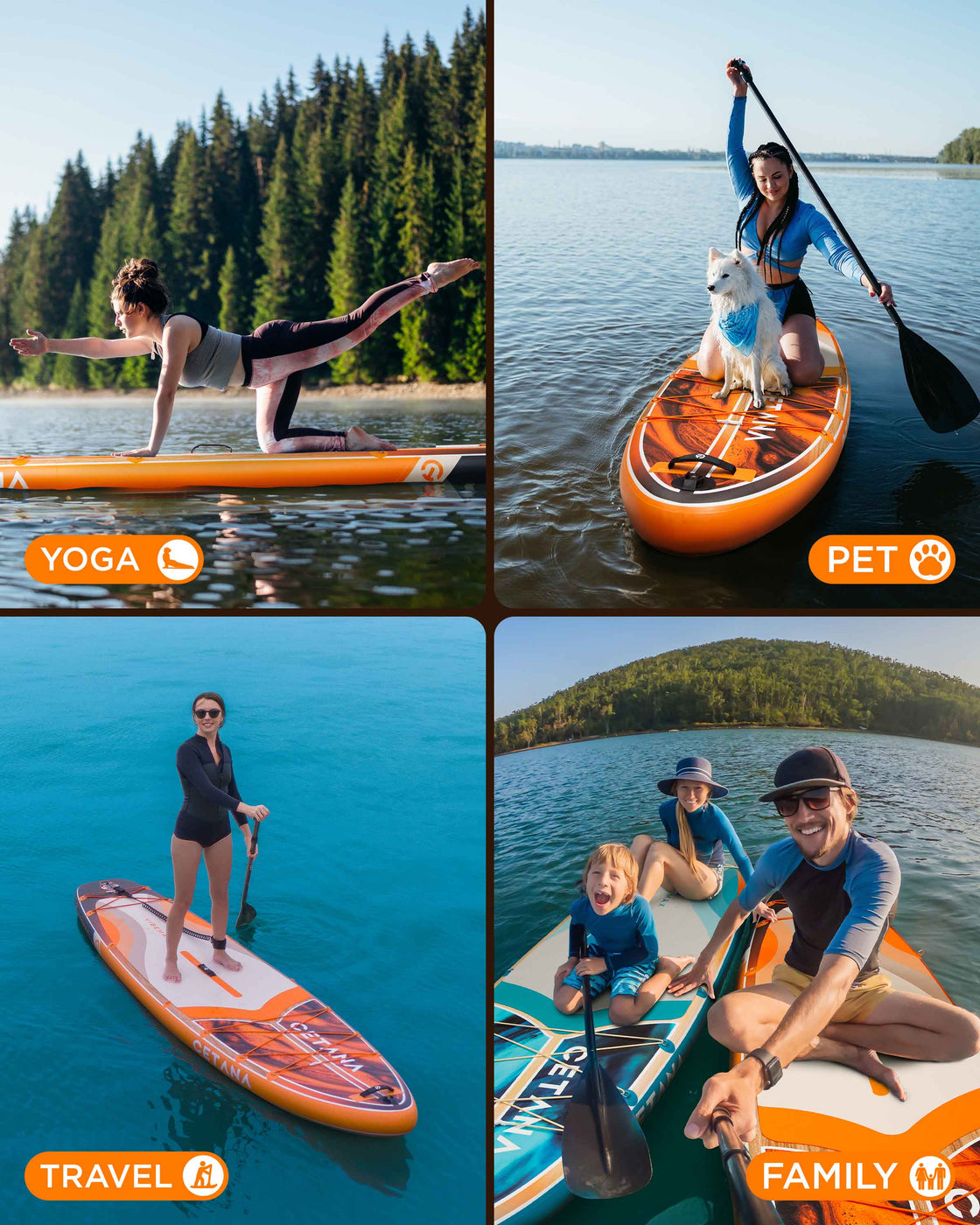 CETANA 11'6"x35" Inflatable Paddle Board – Extra Wide SUP for Beginners & Family