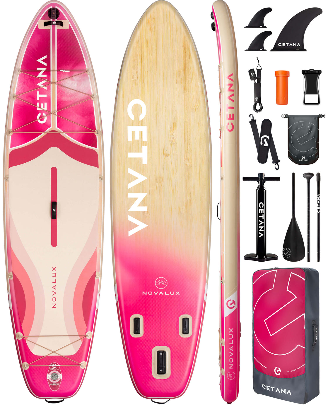 CETANA 11'6"x35" Inflatable Paddle Board – Extra Wide SUP for Beginners & Family