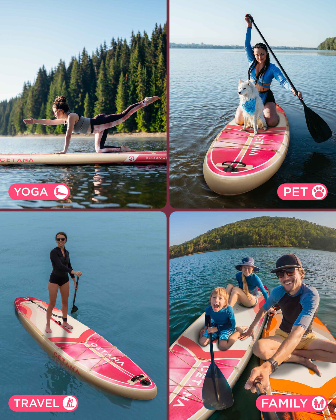 CETANA 11'6"x35" Inflatable Paddle Board – Extra Wide SUP for Beginners & Family
