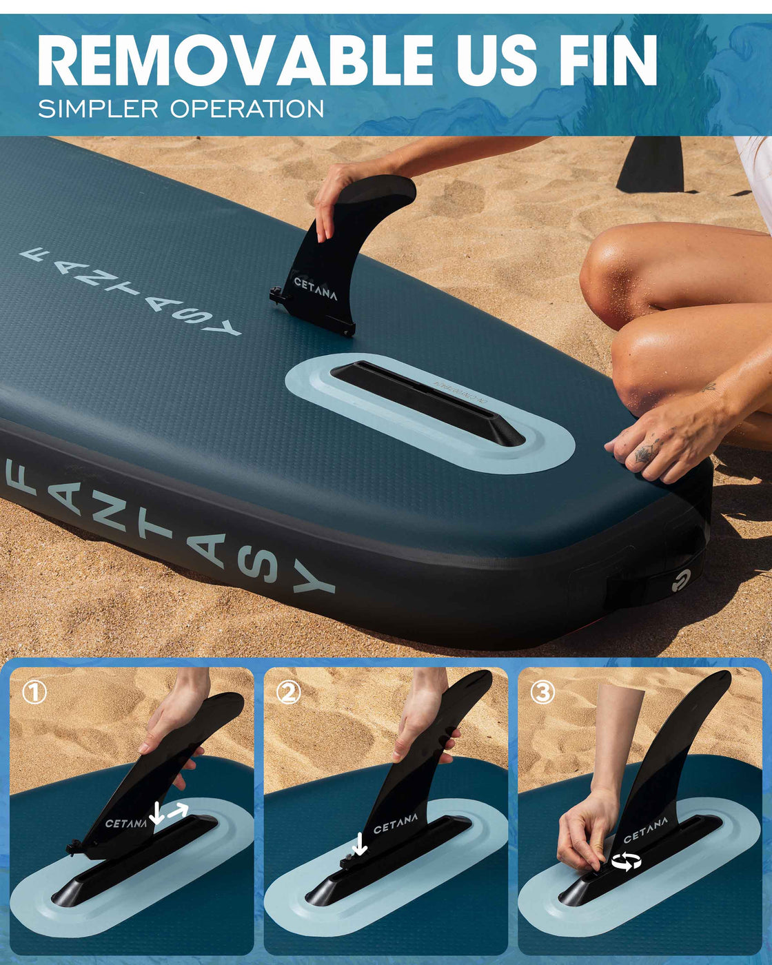 CETANA 11'6"x35" SUP Board Extra Wide inflatable Stand Up Paddle Board for Adults & Youth