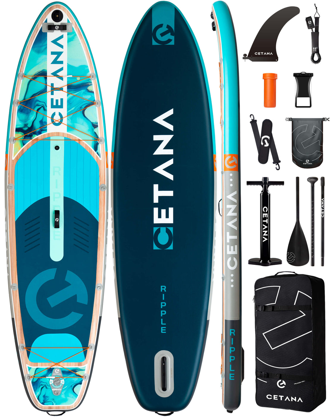 CETANA Inflatable 11'6"×35" SUP Board 400lb Capacity Paddle Board with Safety Leash