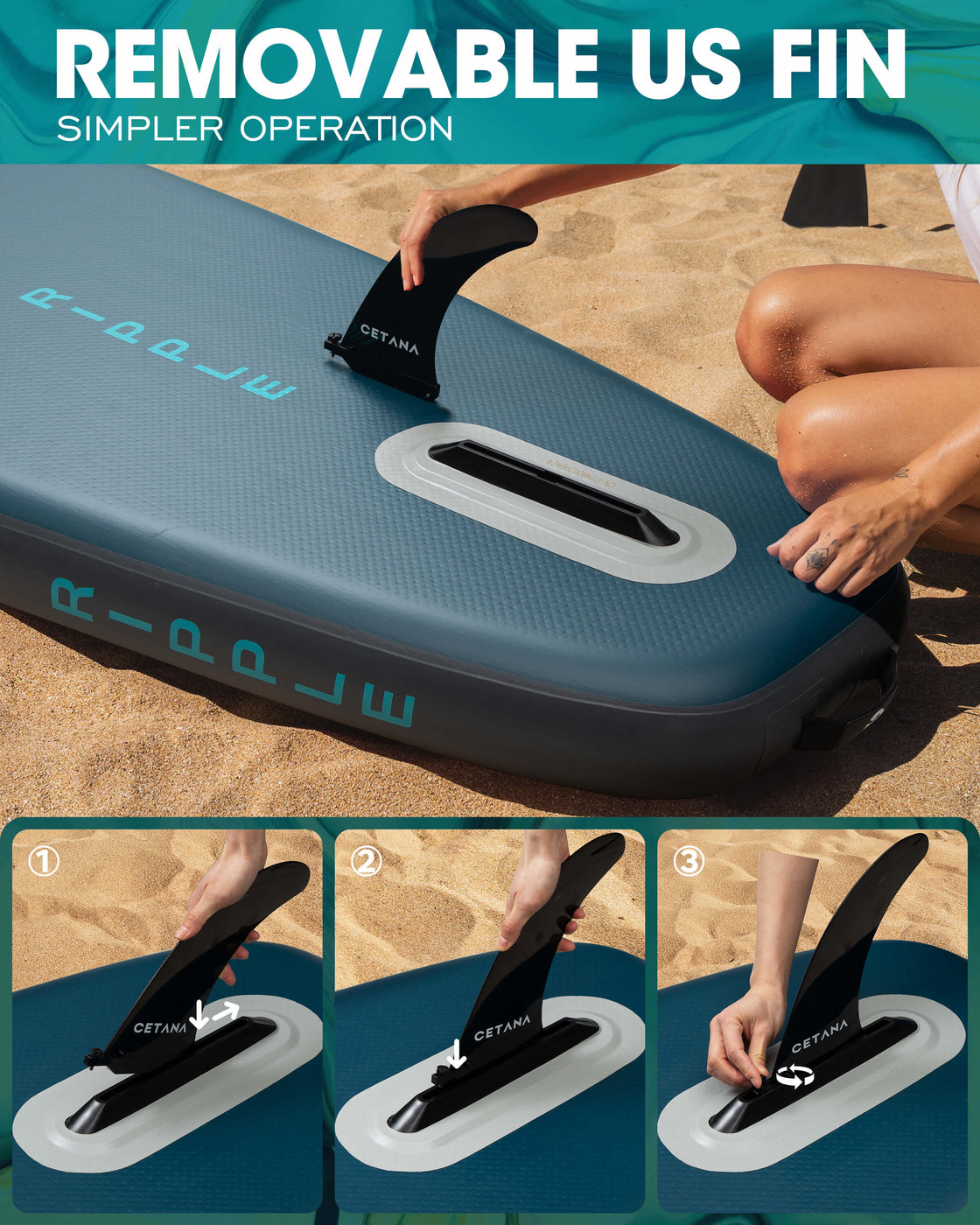 CETANA Inflatable 11'6"×35" SUP Board 400lb Capacity Paddle Board with Safety Leash
