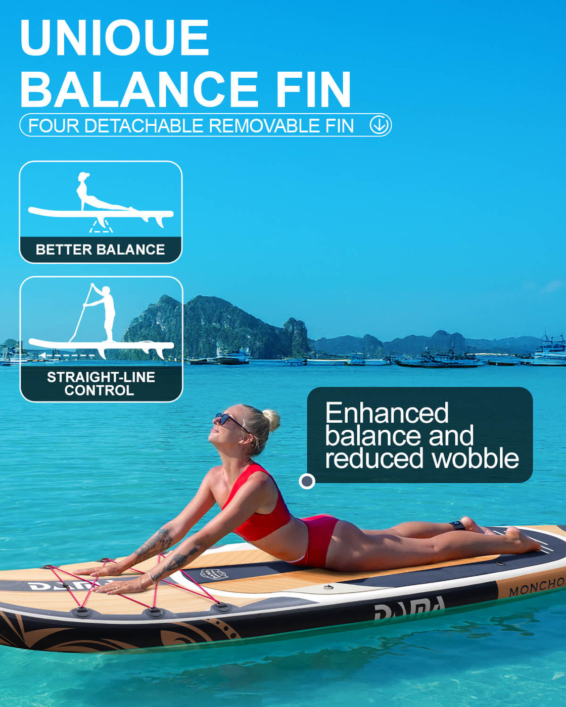 DAMA 11’x34” Non Slip Extra Wide iSUP Set Stand Up Paddle Board for Fishing Surfing