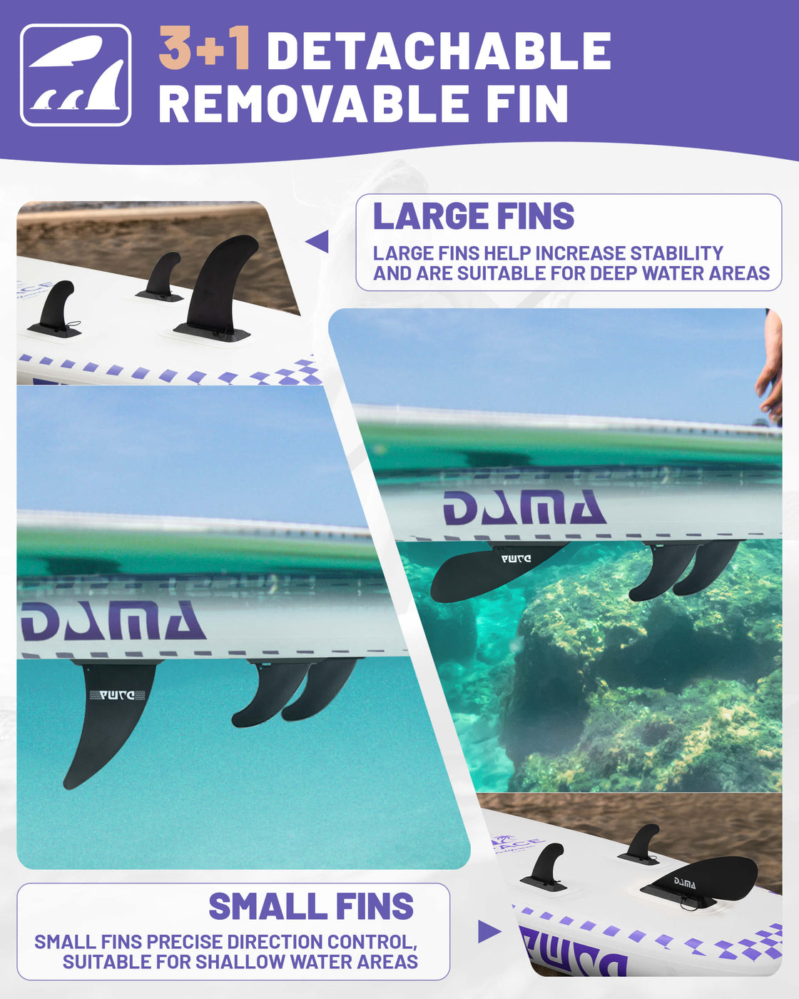 DAMA 11’x34”x6” Inflatable Paddle Board Lightweight Durable SUP for Adults