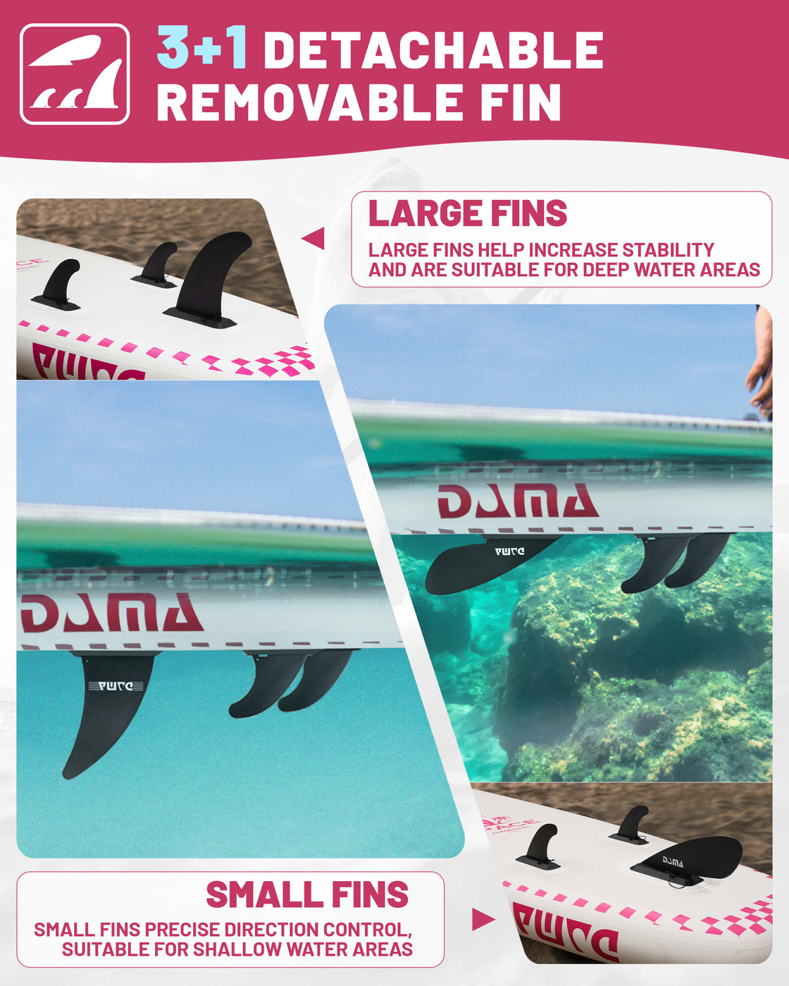 DAMA 11’x34”x6” Inflatable Paddle Board Lightweight Durable SUP for Adults