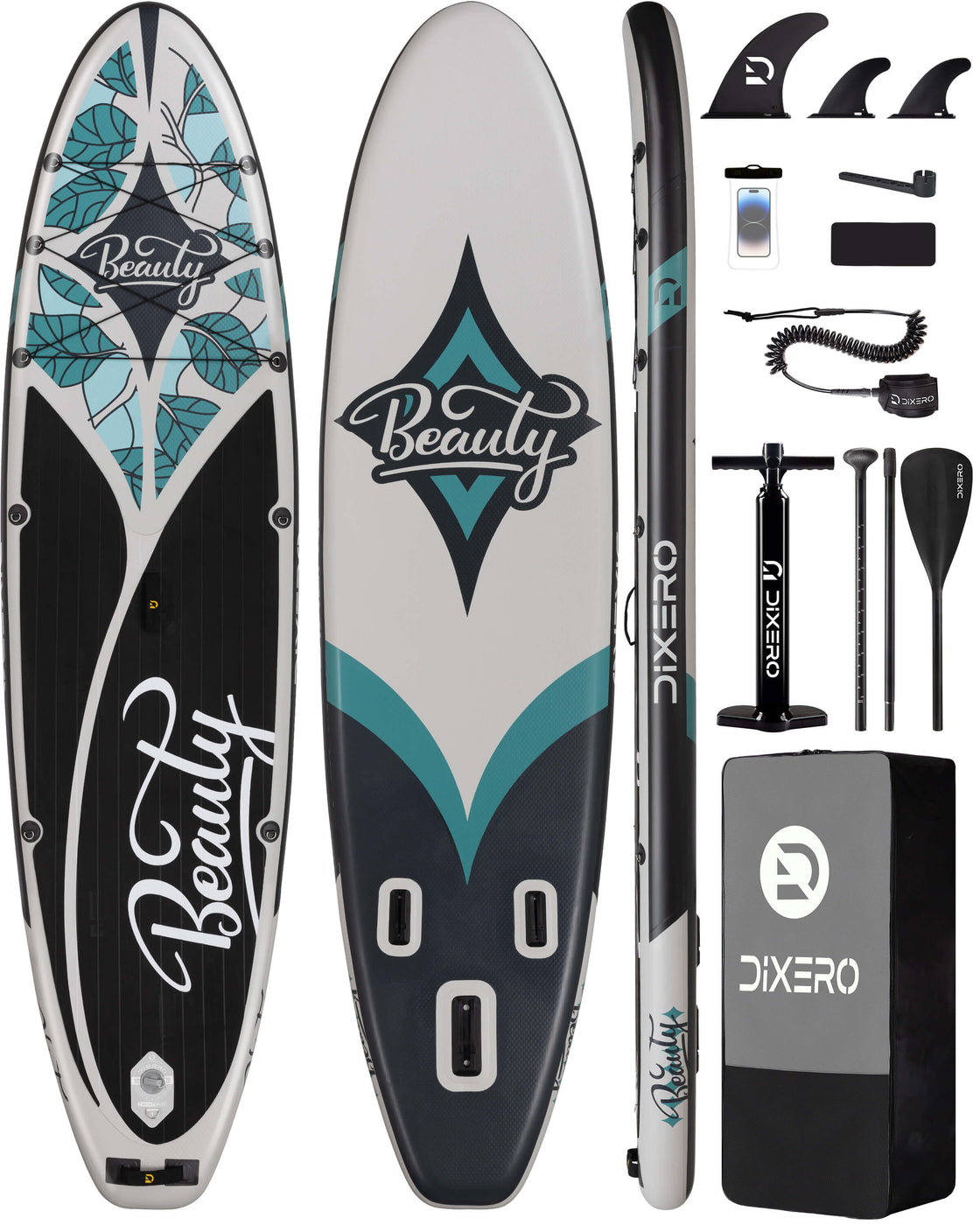 Dixero 11'x33" Inflatable SUP Board – Anti-Slip Paddle Board Set for Adults & Beginners