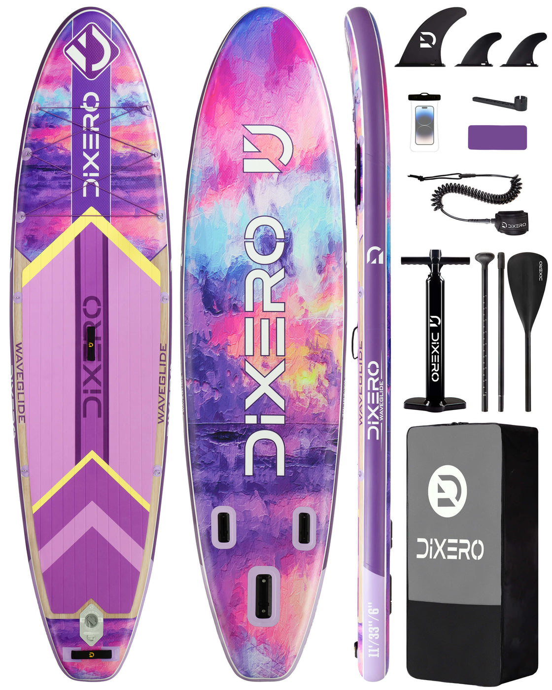 Dixero 11’x33” Inflatable Stand Up Paddle Board with Accessories for Adults & Youth