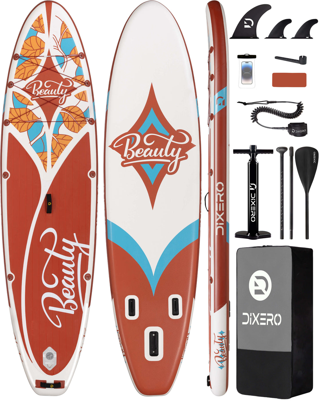 Dixero 11'x33" Inflatable SUP Board – Anti-Slip Paddle Board Set for Adults & Beginners