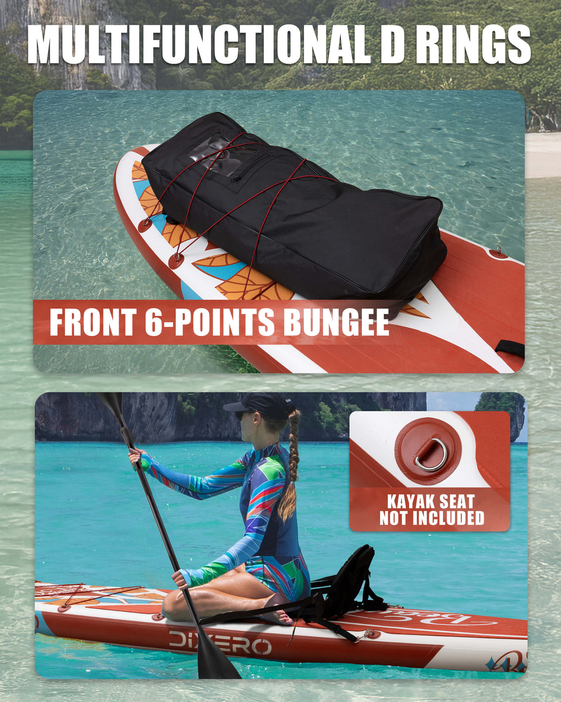Dixero 11'x33" Inflatable SUP Board – Anti-Slip Paddle Board Set for Adults & Beginners