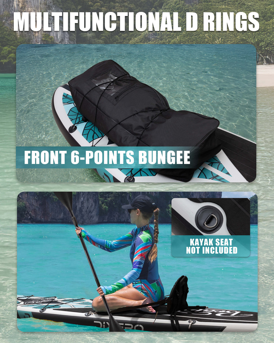 Dixero 11'x33" Inflatable SUP Board – Anti-Slip Paddle Board Set for Adults & Beginners