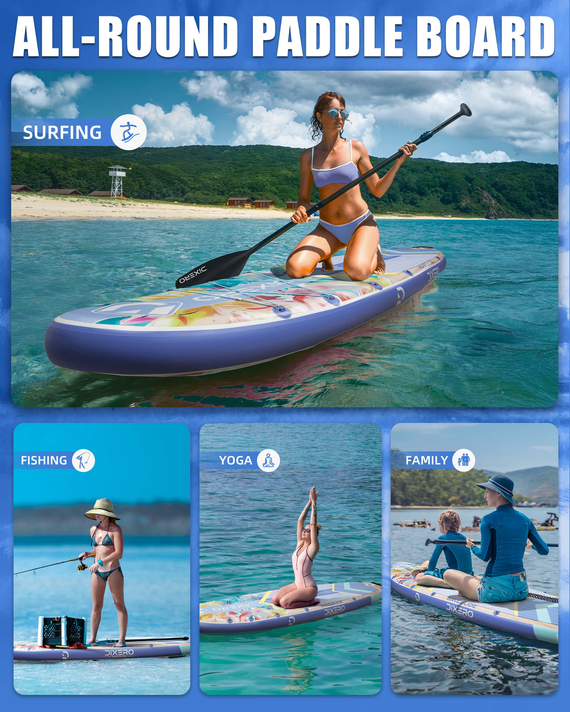 Dixero 11’x33” Inflatable Stand Up Paddle Board with Accessories for Adults & Youth