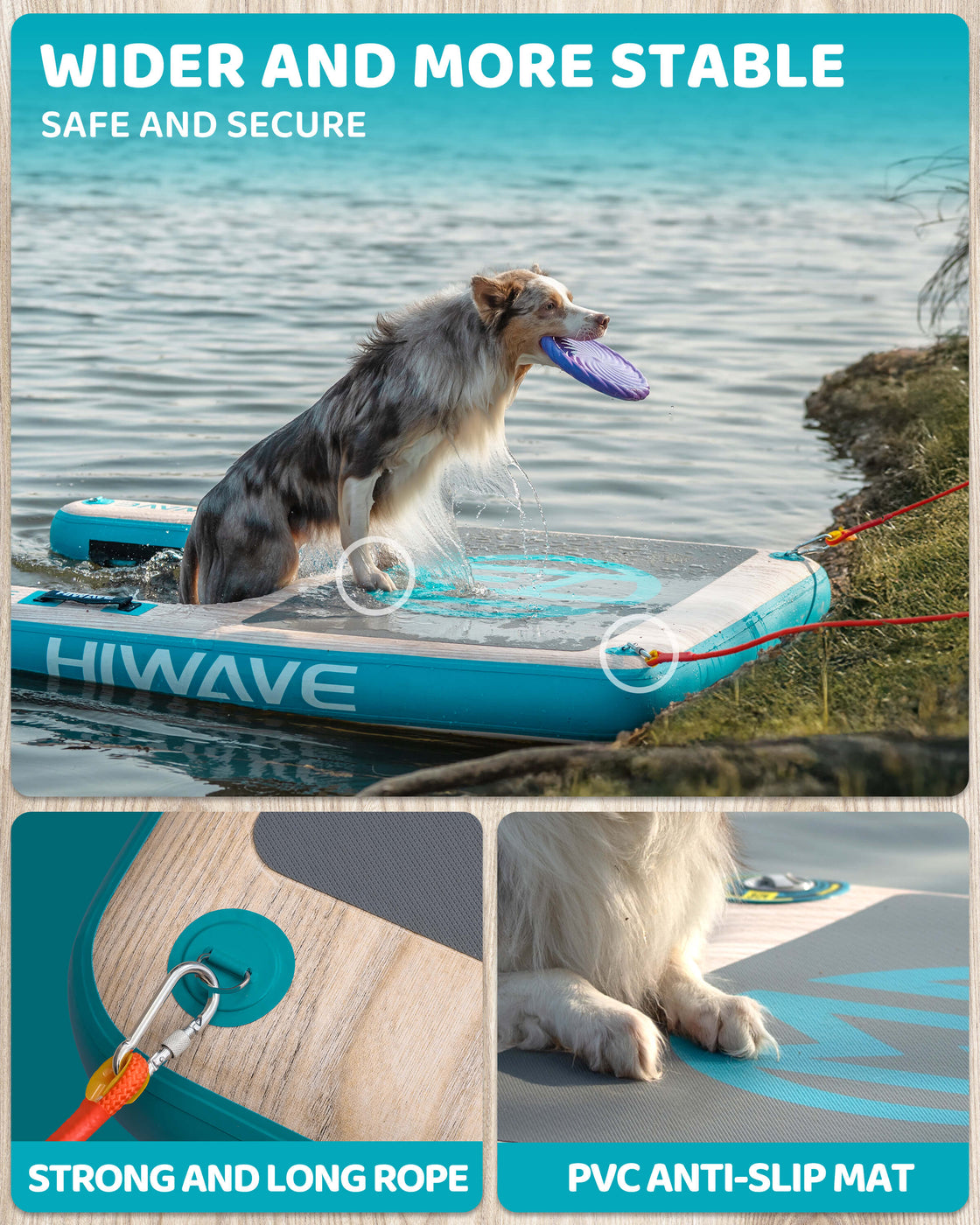 Dog Ramp for Boat Anti-Slip Puncture-Resistant Dog Float for Large, Medium, Small Dogs
