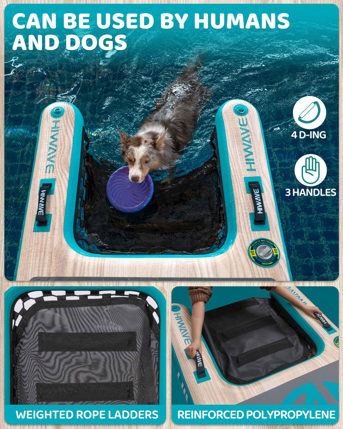 Dog Ramp for Boat Anti-Slip Puncture-Resistant Dog Float for Large, Medium, Small Dogs