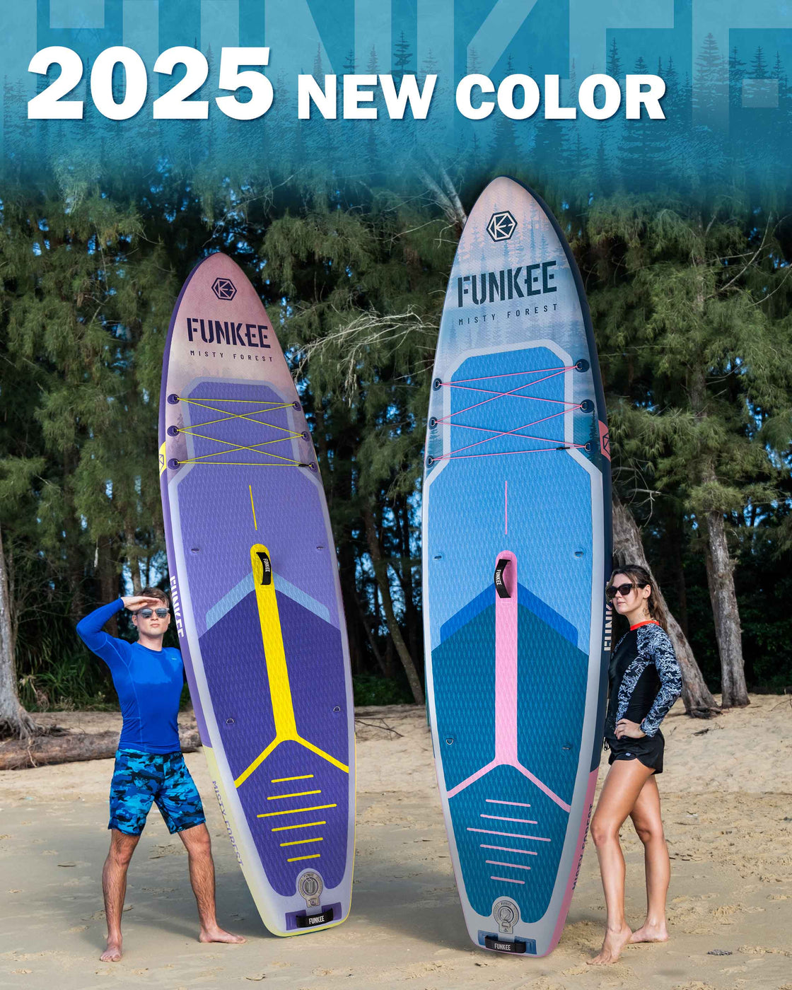 FUNKEE 11’x34” Inflatable SUP Board Set Wide Stable Paddle Board for Adults Youth