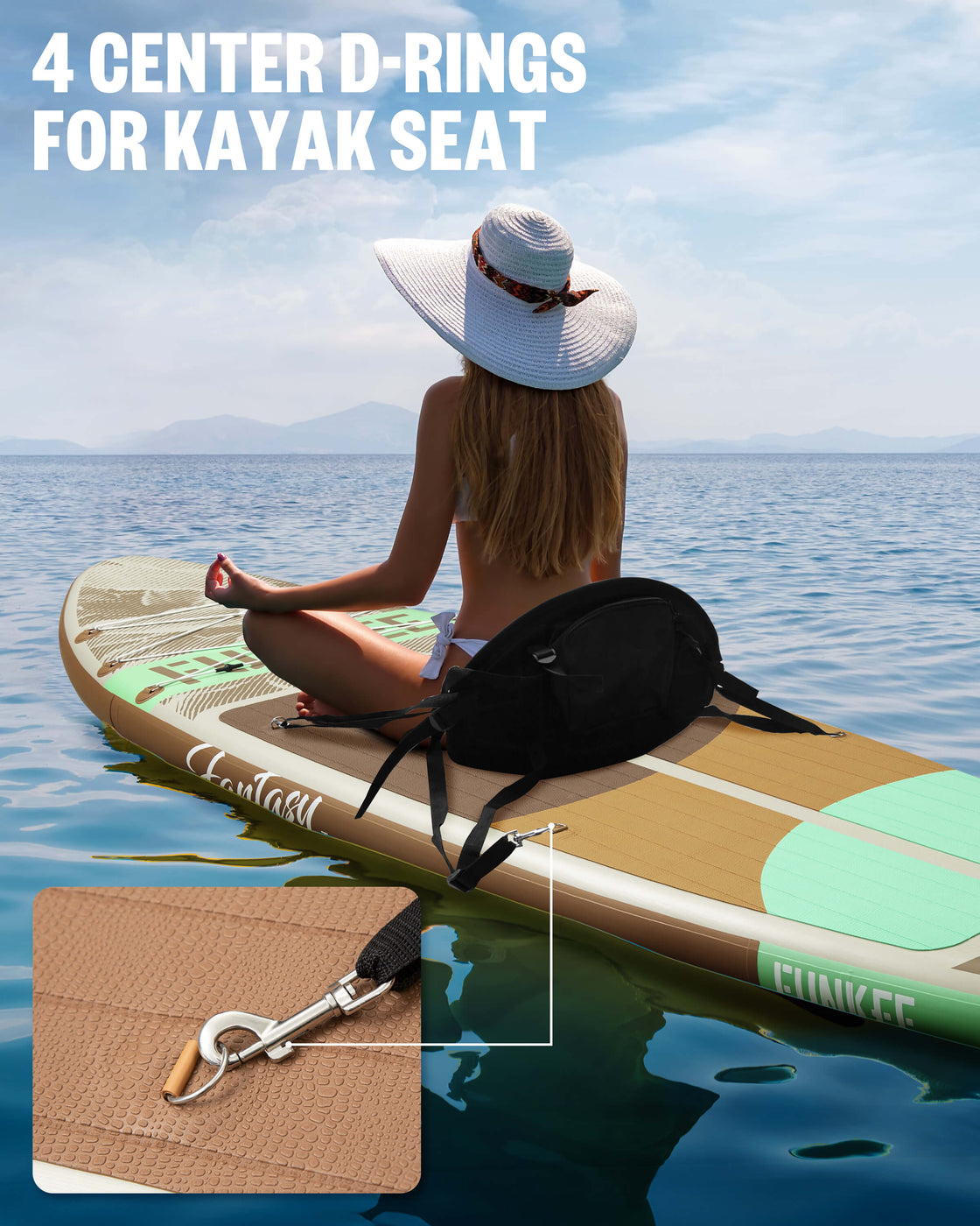 FUNKEE 11ft Extra Wide iSUP Board Stable 11’x34” SUP Set with Accessories for Surfing Yoga