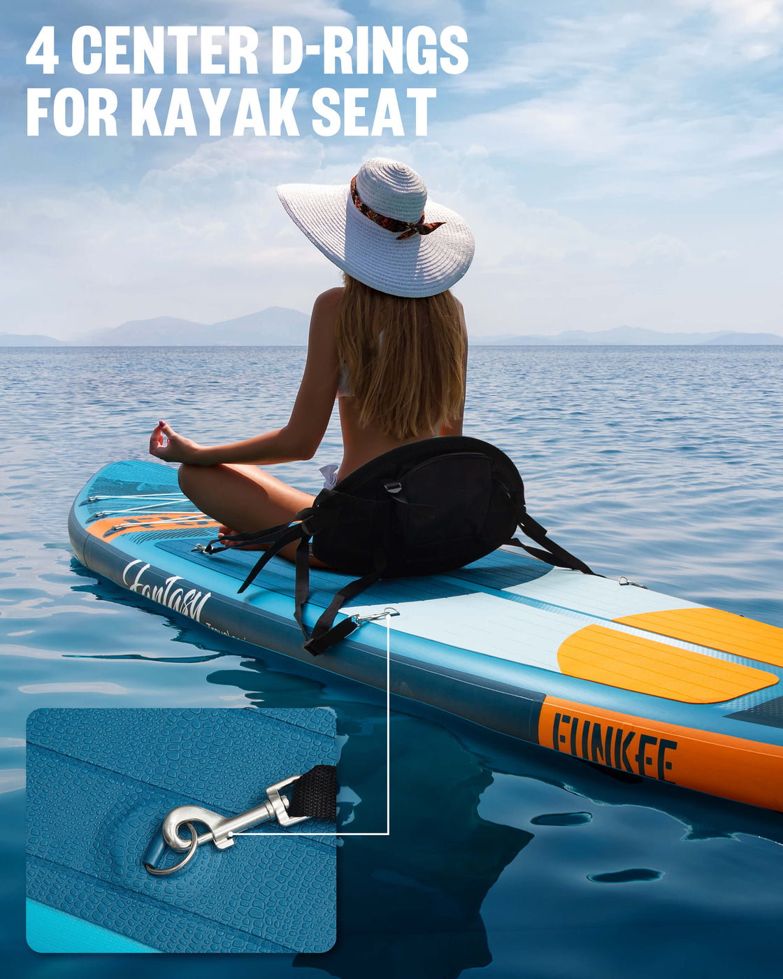 FUNKEE 11ft Extra Wide iSUP Board Stable 11’x34” SUP Set with Accessories for Surfing Yoga
