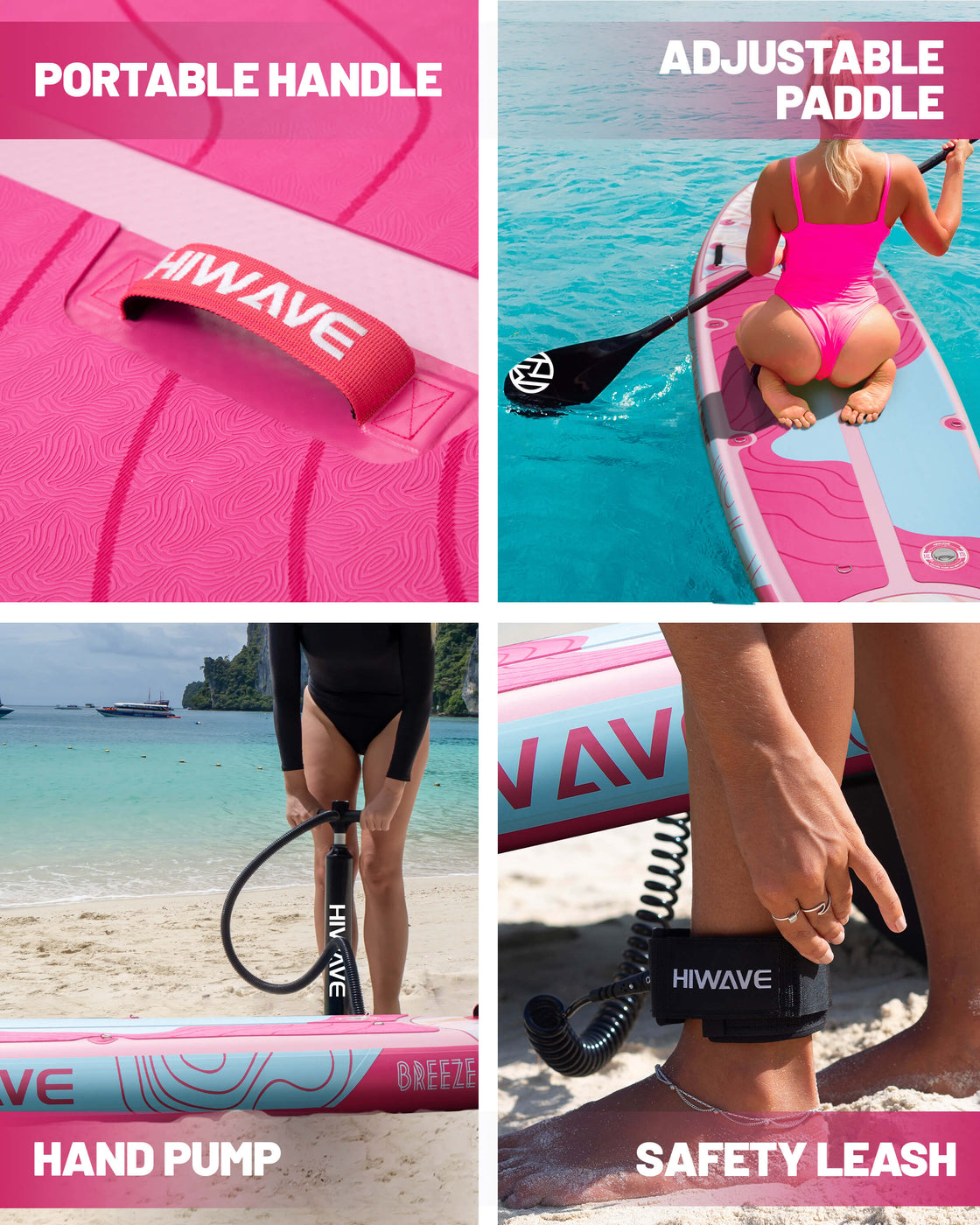 Hiwave 11’x34”x6” Inflatable SUP Board – Pet Friendly Paddle Board for Ocean & Lake