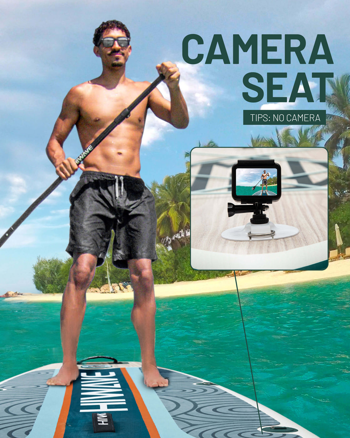 Hiwave 11’x34”x6” Inflatable Stand Up Paddle Board – 420lbs Capacity SUP with Hand Pump