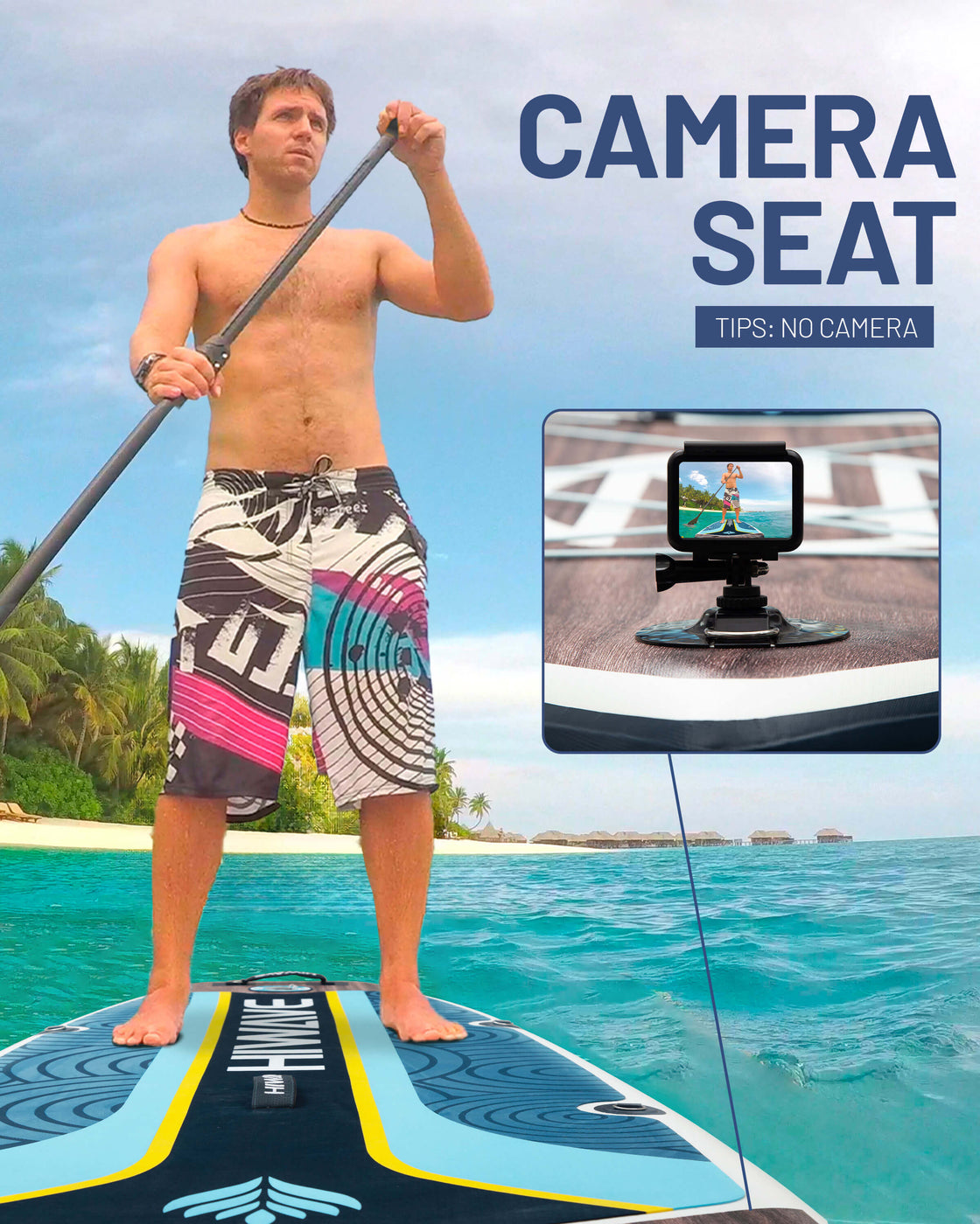 Hiwave 11’x34”x6” Inflatable Stand Up Paddle Board – 420lbs Capacity SUP with Hand Pump