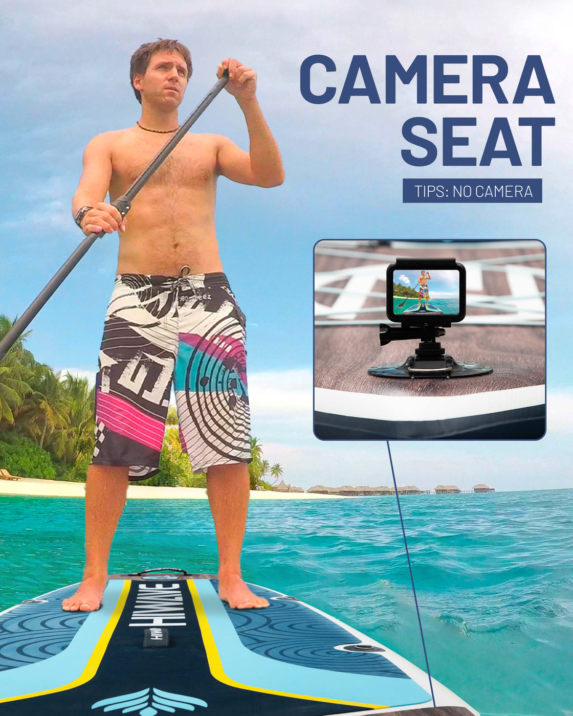 Hiwave 11’x34”x6” Inflatable Stand Up Paddle Board – 420lbs Capacity SUP with Hand Pump