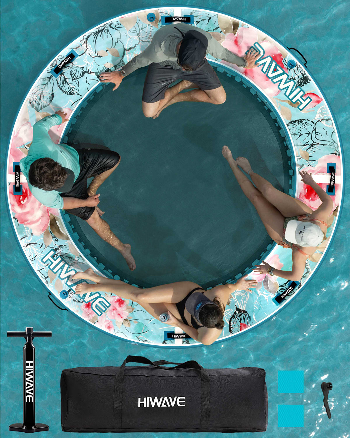 Hiwave Inflatable Water Hammock Float Round Inflatable Dock Platform