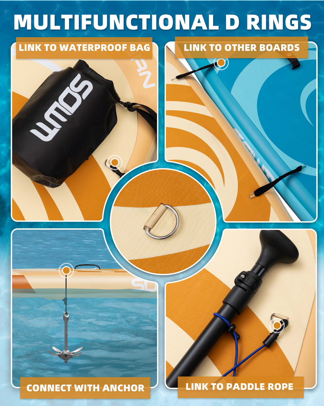 SOWM 10.6ft Inflatable Stand Up Paddle Board 10’6"x33" SUP for Adults Youth