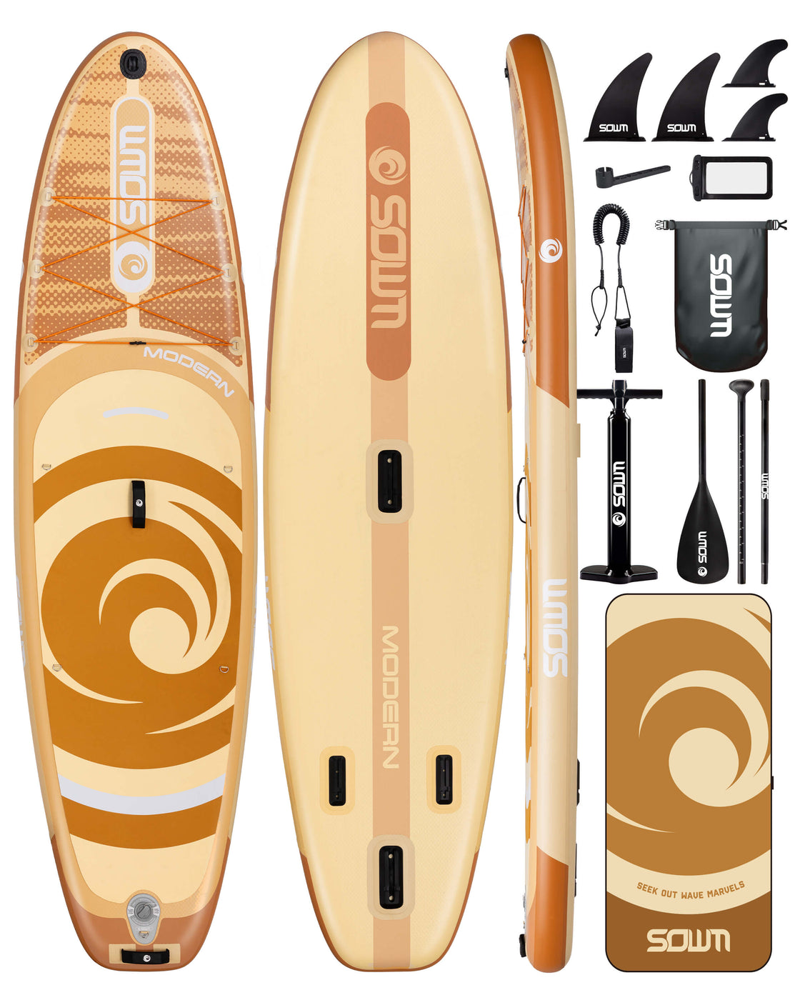 SOWM 10.6ft Inflatable Stand Up Paddle Board 10’6"x33" SUP for Adults Youth