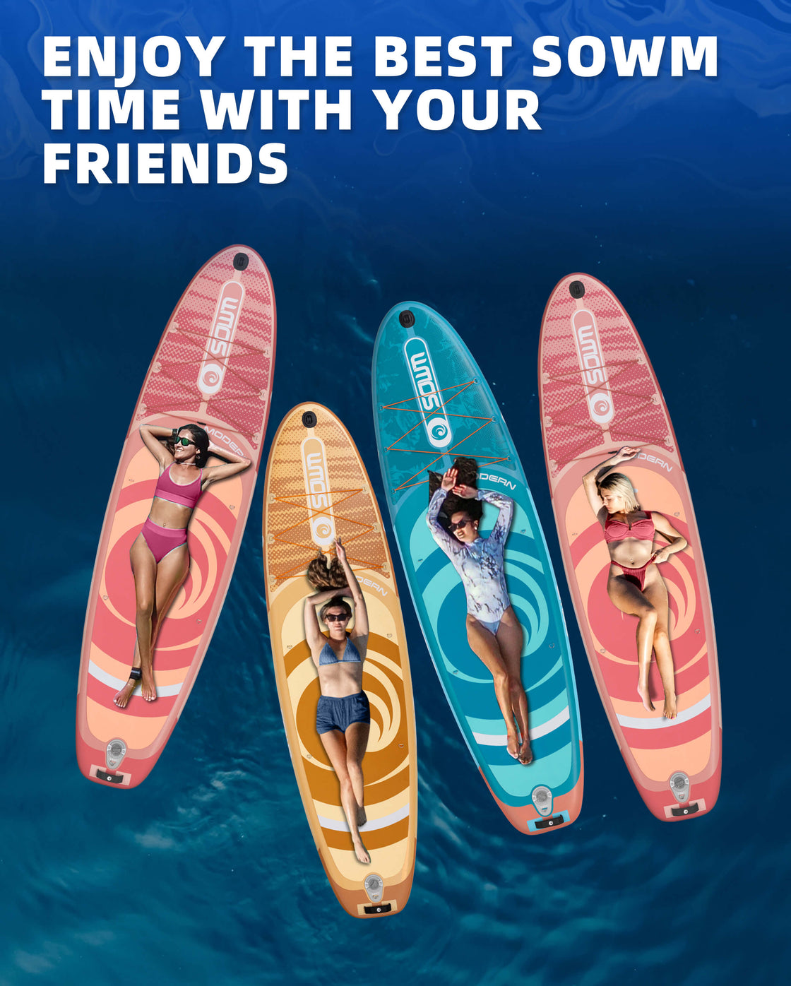 SOWM 10.6ft Inflatable Stand Up Paddle Board 10’6"x33" SUP for Adults Youth