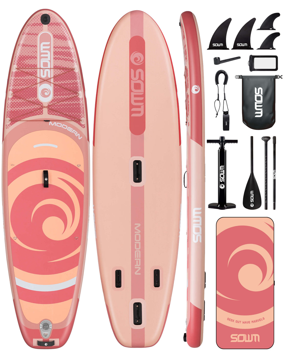 SOWM 10.6ft Inflatable Stand Up Paddle Board 10’6"x33" SUP for Adults Youth