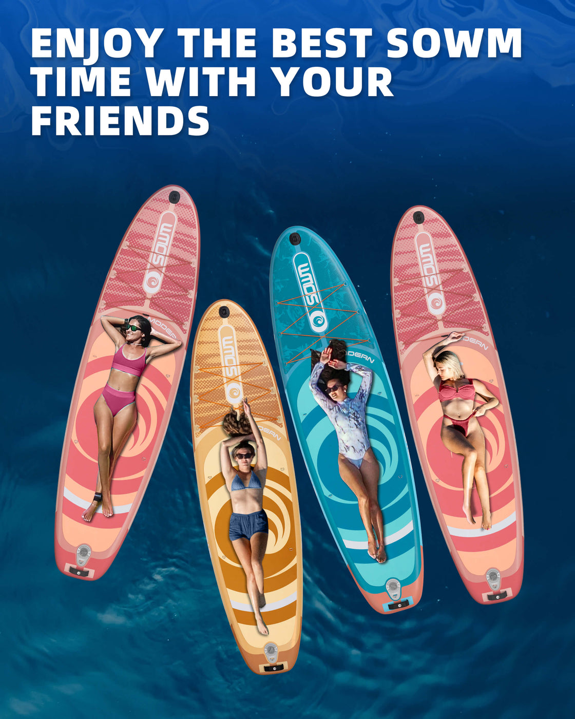 SOWM 10.6ft Inflatable Stand Up Paddle Board 10’6"x33" SUP for Adults Youth