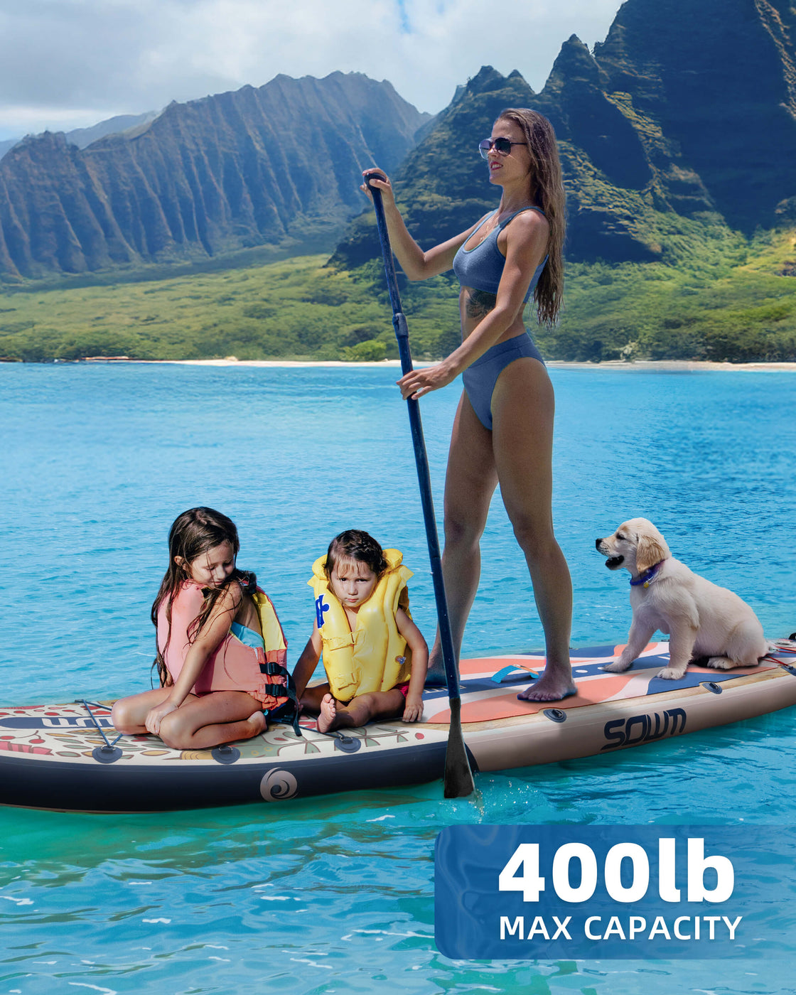 SOWM Inflatable SUP 11'x33'' Non-Slip Paddle Board for Adults, Youth,  Beginners