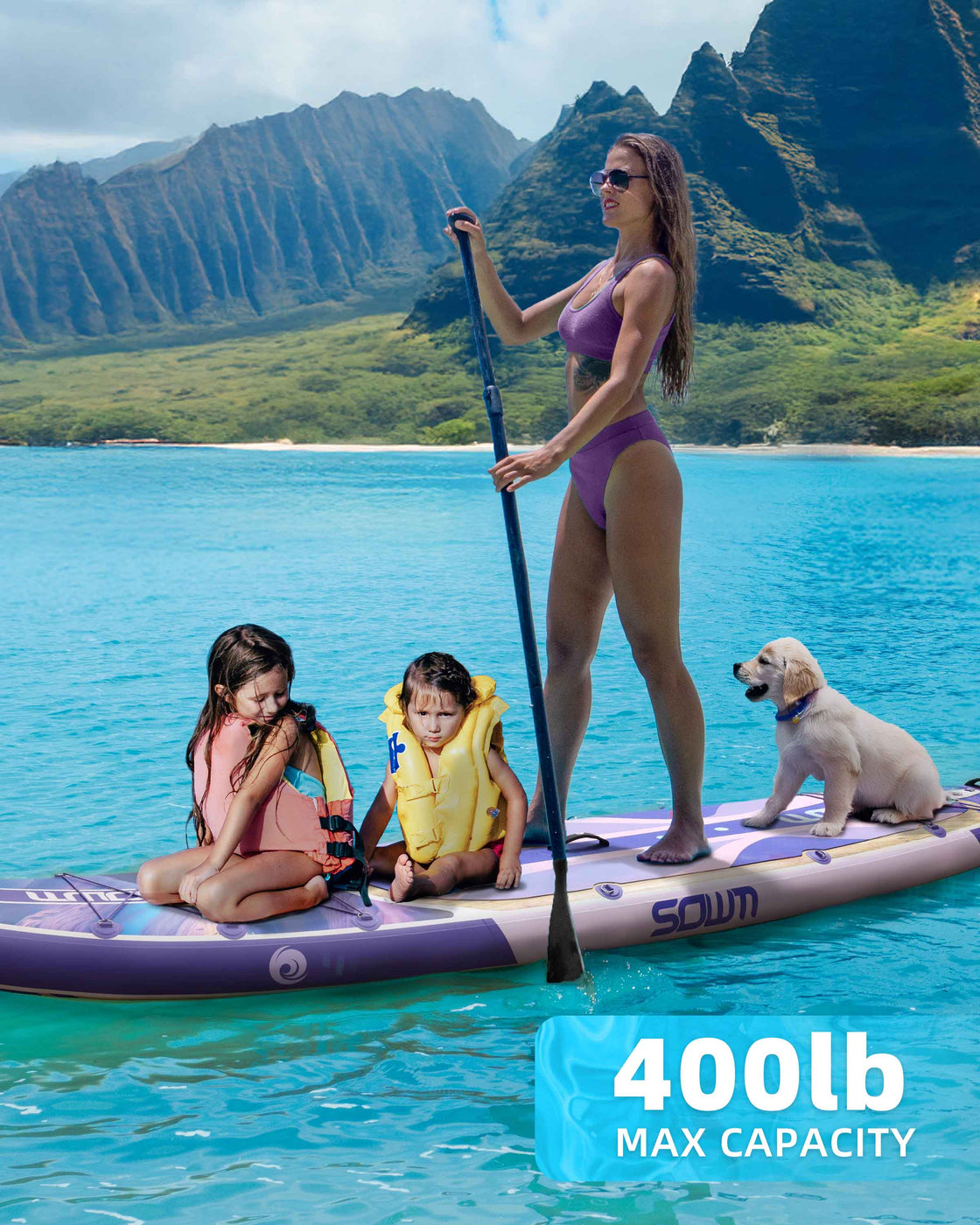 SOWM Inflatable SUP 11'x33'' Non-Slip Paddle Board for Adults, Youth,  Beginners