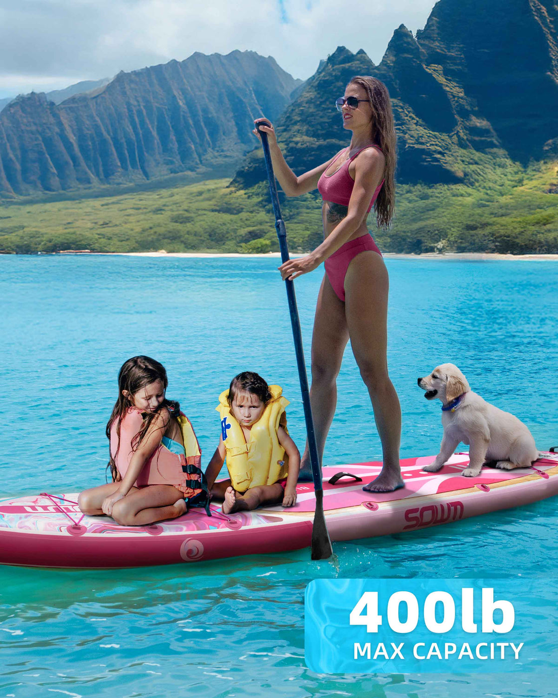 SOWM Inflatable SUP 11'x33'' Non-Slip Paddle Board for Adults, Youth,  Beginners