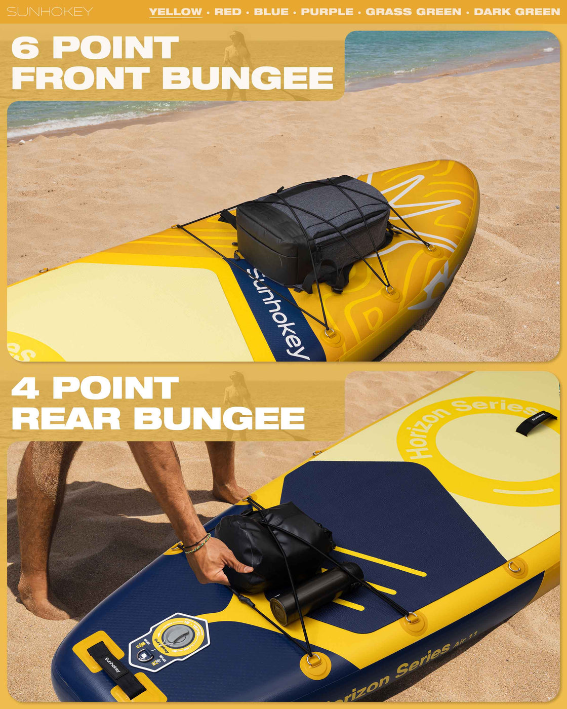SUNHOKEY 2-Blade Paddle Board Set 11'x34" Extra Wide iSUP for Fishing Yoga