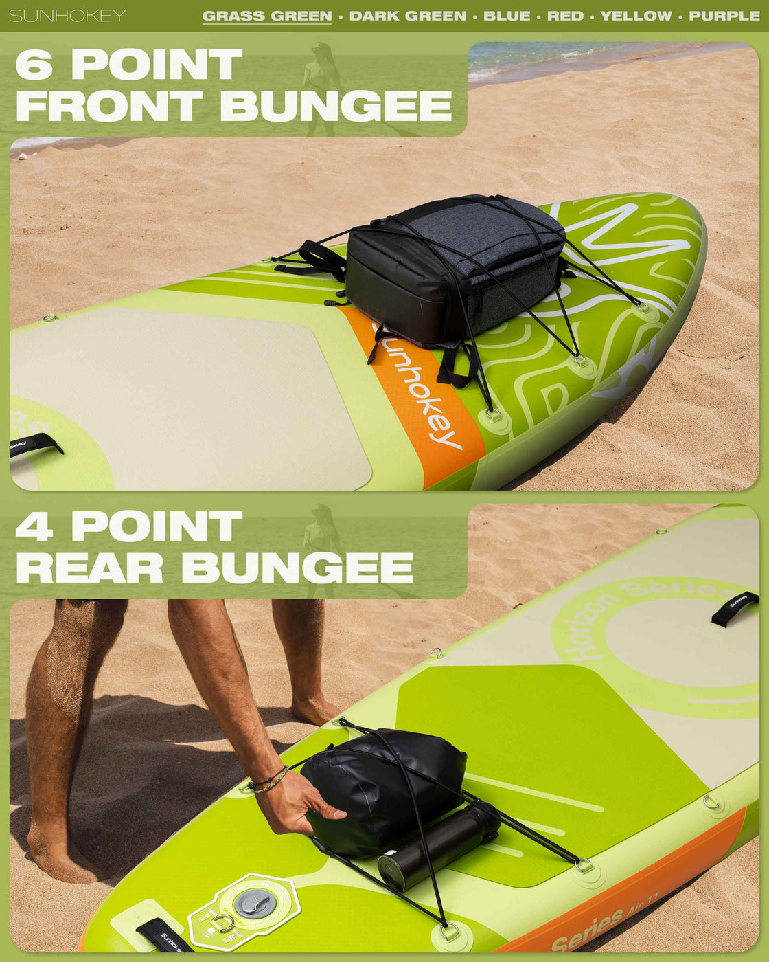 SUNHOKEY 2-Blade Paddle Board Set 11'x34" Extra Wide iSUP for Fishing Yoga