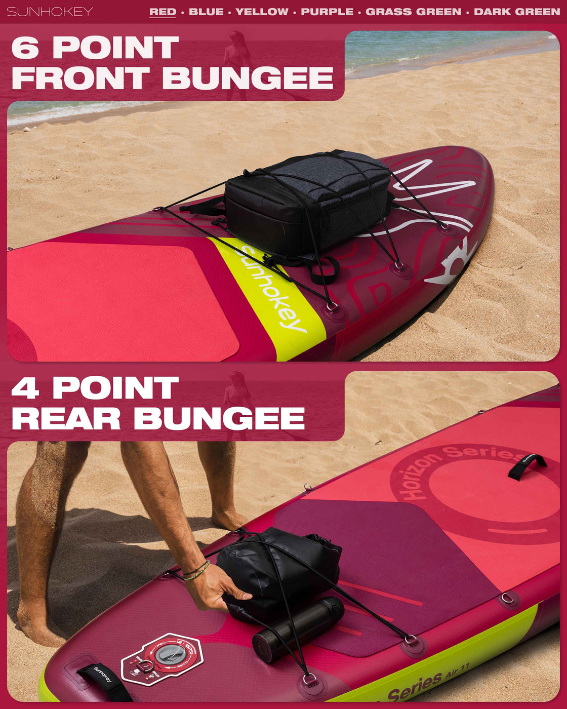 SUNHOKEY 2-Blade Paddle Board Set 11'x34" Extra Wide iSUP for Fishing Yoga