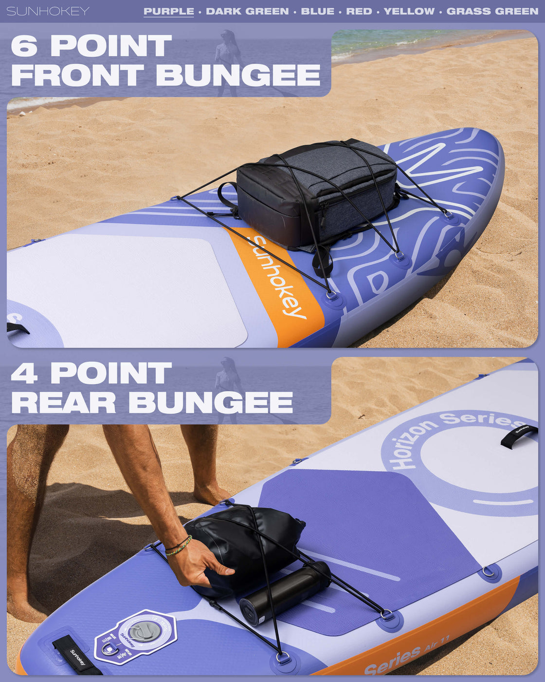SUNHOKEY 2-Blade Paddle Board Set 11'x34" Extra Wide iSUP for Fishing Yoga