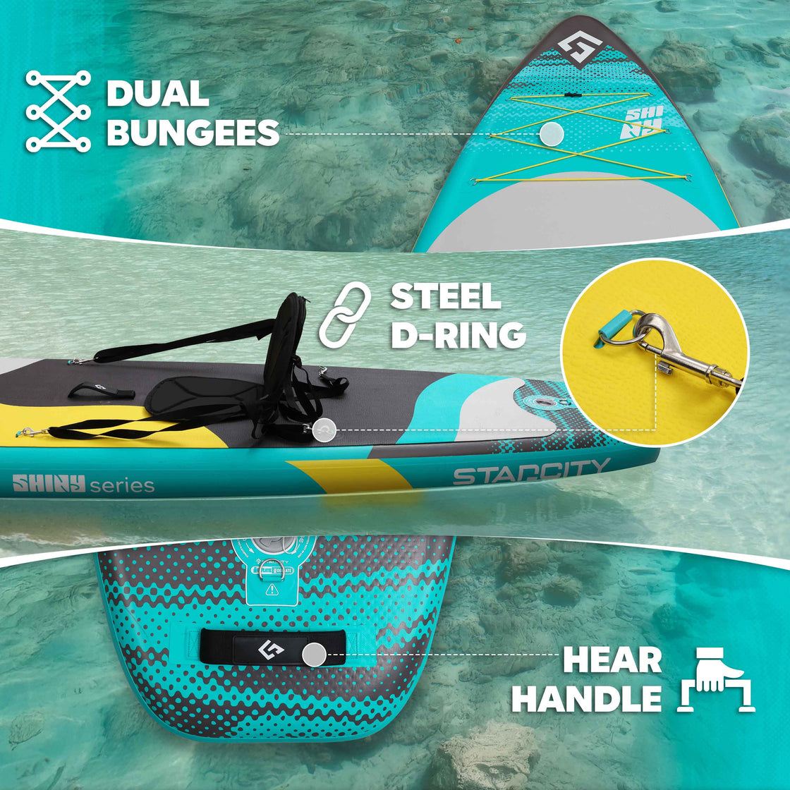 Starcity 11ft Inflatable Paddle Board 11’x34” Extra Wide Spacious Stable Anti-Slip SUP