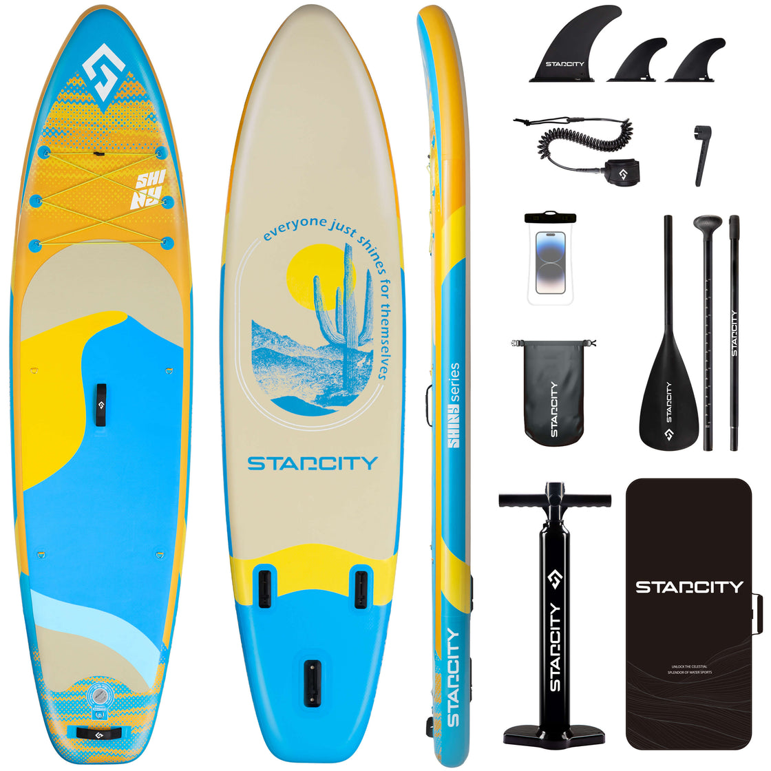 Starcity 11ft Inflatable Paddle Board 11’x34” Extra Wide Spacious Stable Anti-Slip SUP