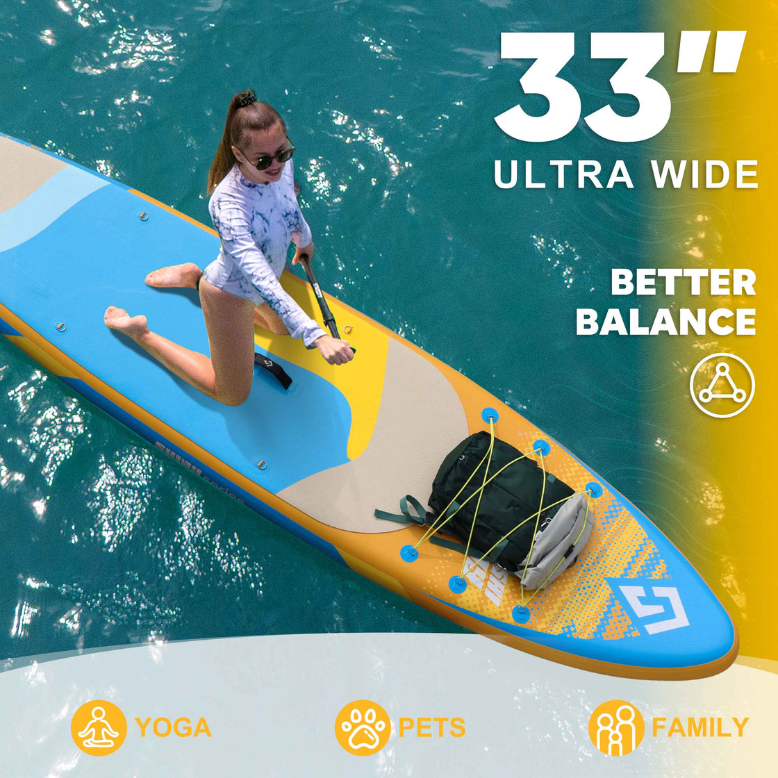 Starcity 11ft Inflatable Paddle Board 11'x34” Extra Wide Spacious