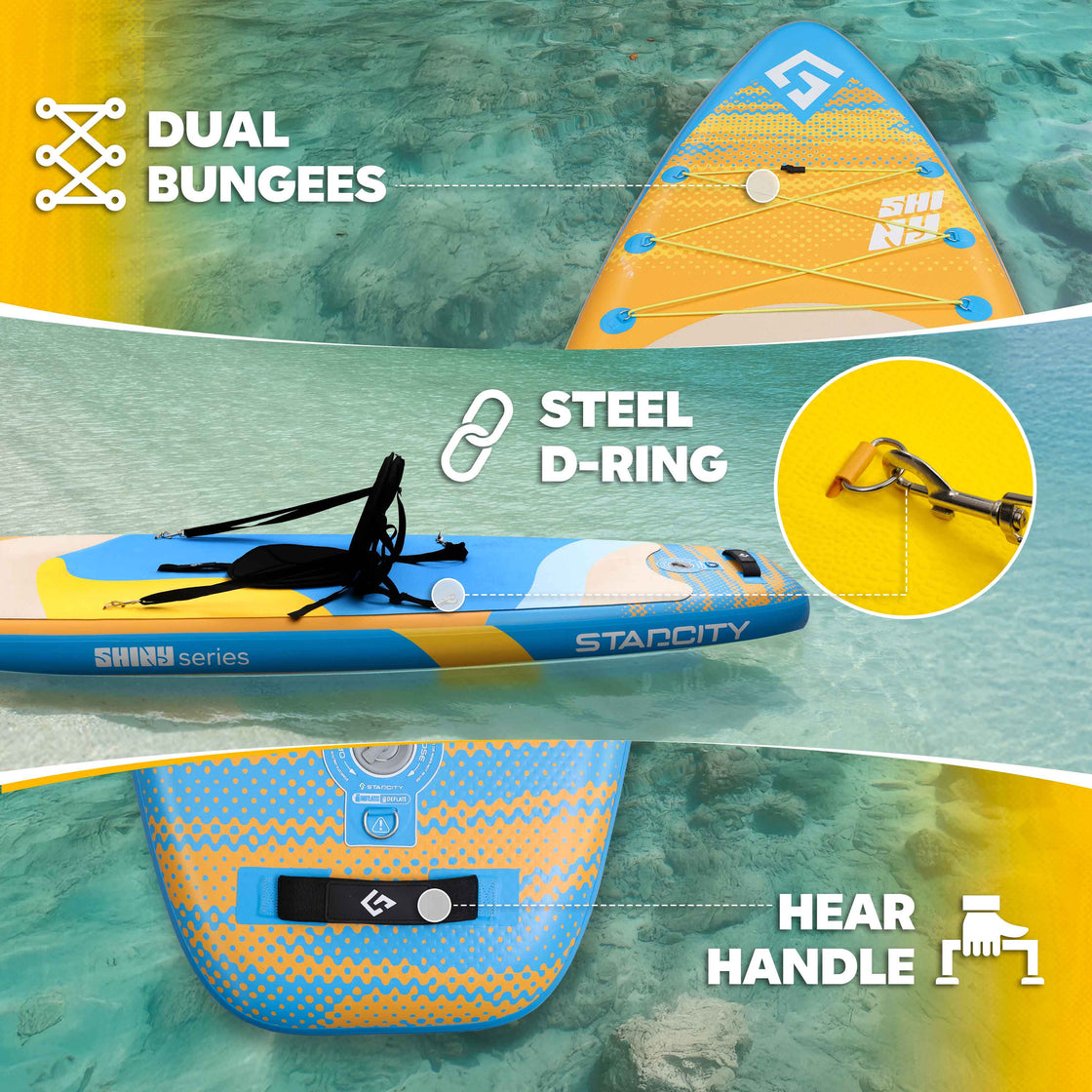 Starcity 11ft Inflatable Paddle Board 11’x34” Extra Wide Spacious Stable Anti-Slip SUP