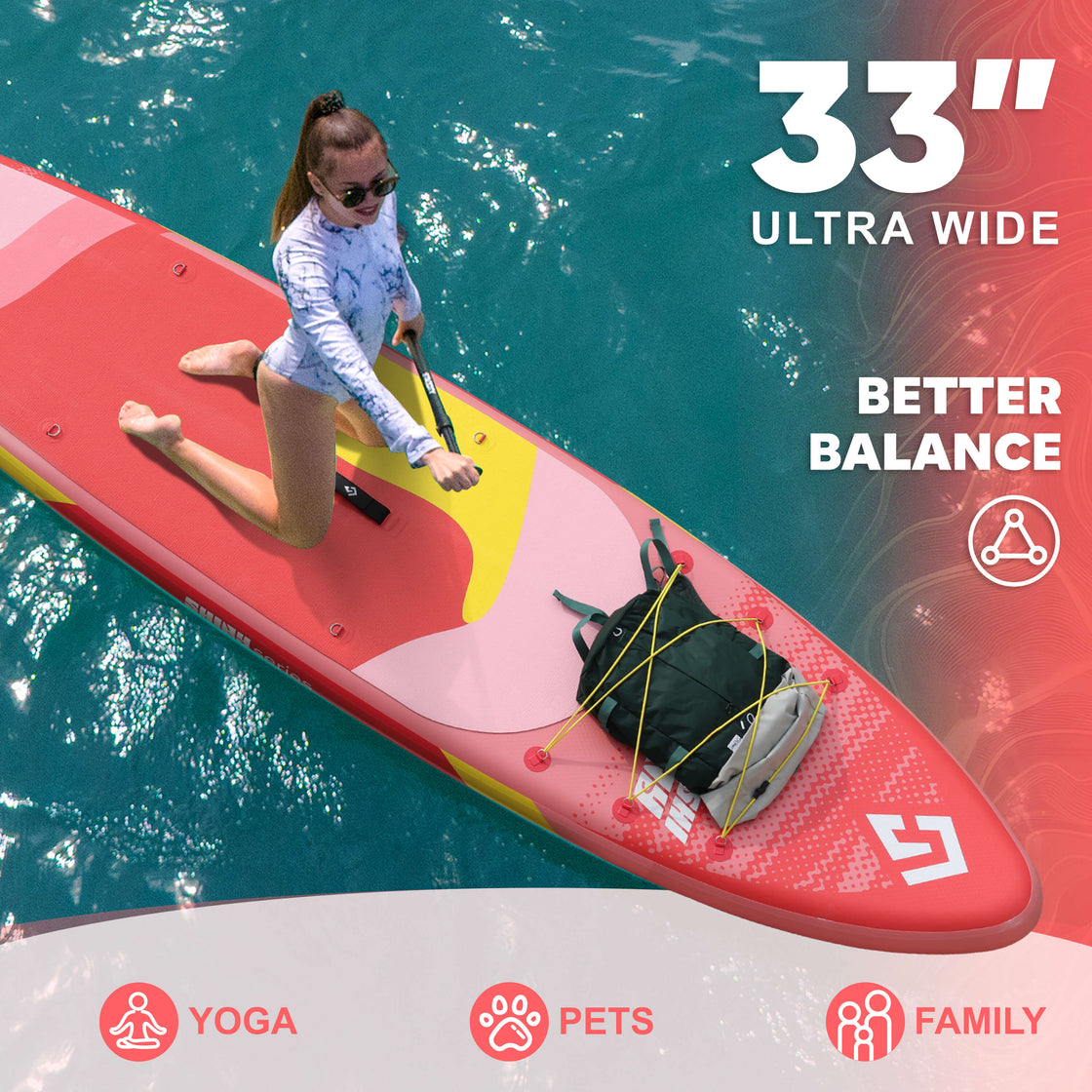 Starcity 11ft Inflatable Paddle Board 11'x34” Extra Wide Spacious