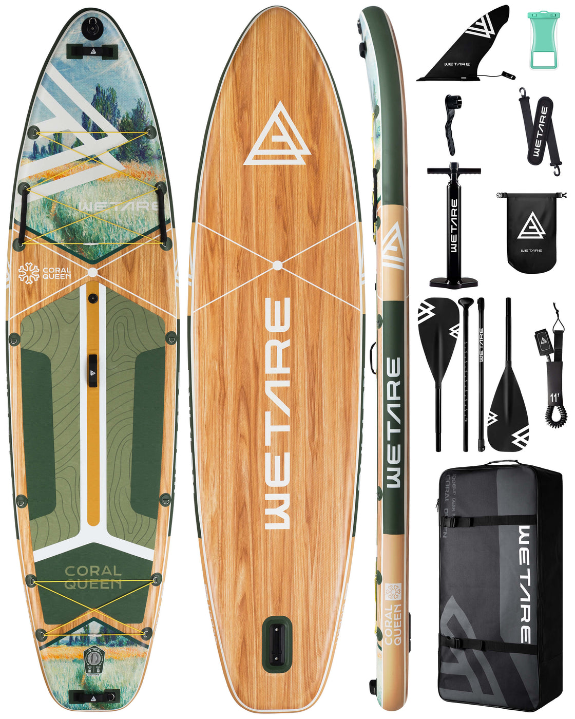 WETARE 11'6"x35" Inflatable SUP Board 450lbs Capacity Paddleboard for Yoga & Surf