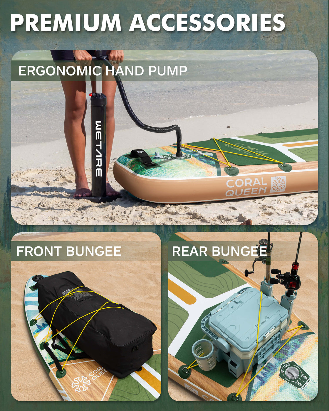 WETARE 11'6"x35" Inflatable SUP Board 450lbs Capacity Paddleboard for Yoga & Surf