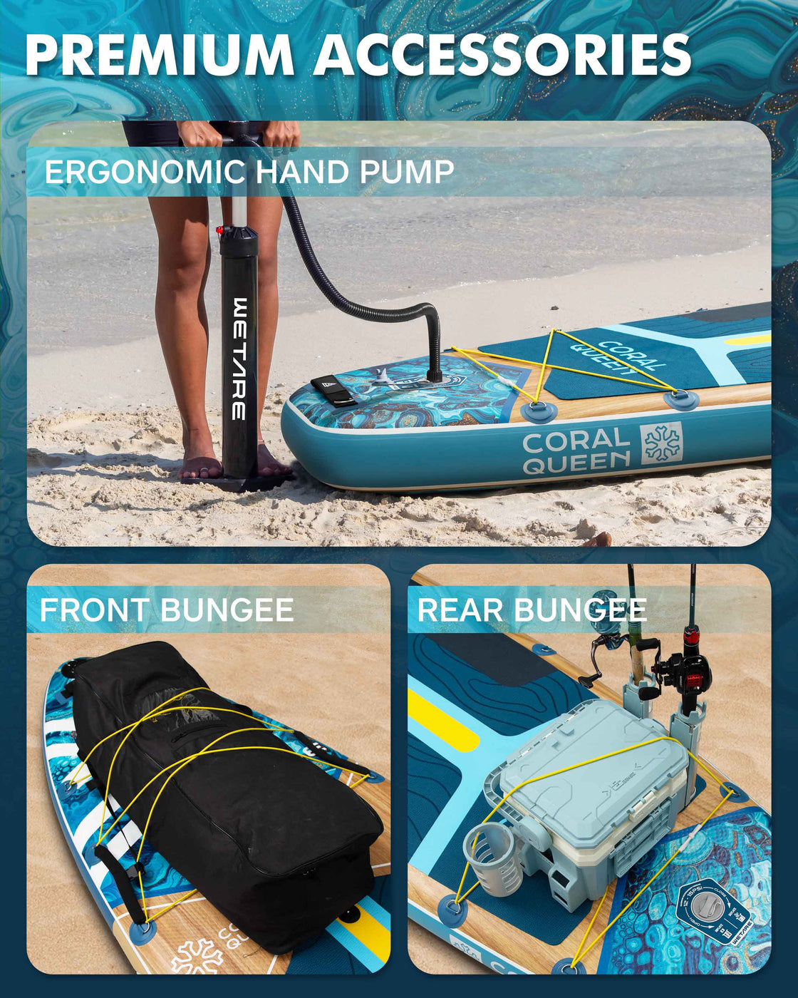 WETARE 11'6"x35" Inflatable SUP Board 450lbs Capacity Paddleboard for Yoga & Surf